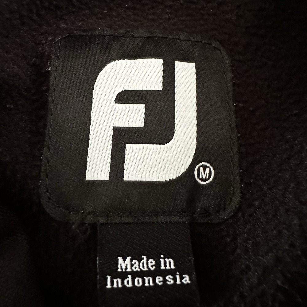 FootJoy Hoodie Mens Medium Black FJ Logo Pullover Golf Sweatshirt Performance - Picture 5 of 8